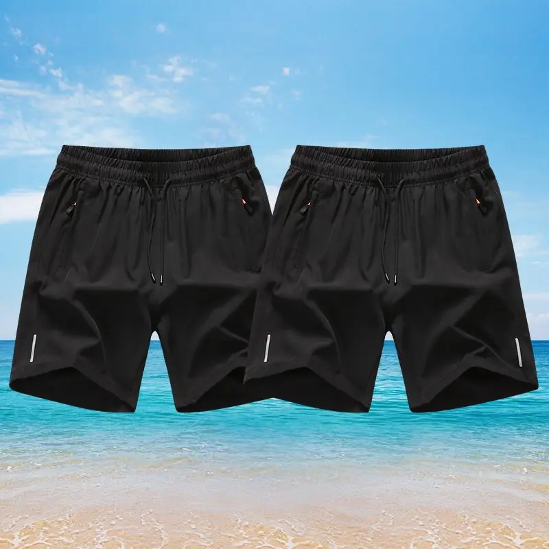 Summer New Sports Shorts Men's Comfortable Stretch Ice Silk Breathable Drawstring Running Speed Dry Shorts Plus Size 6XL 7XL 8XL