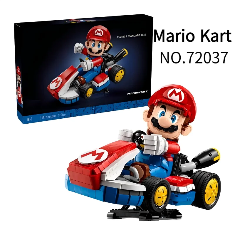 1972pcs MINISO Disney Popular Games Super Mario Kart Mario Standard Kart 72037 Building Blocks For Kids Holiday Birthday Gifts
