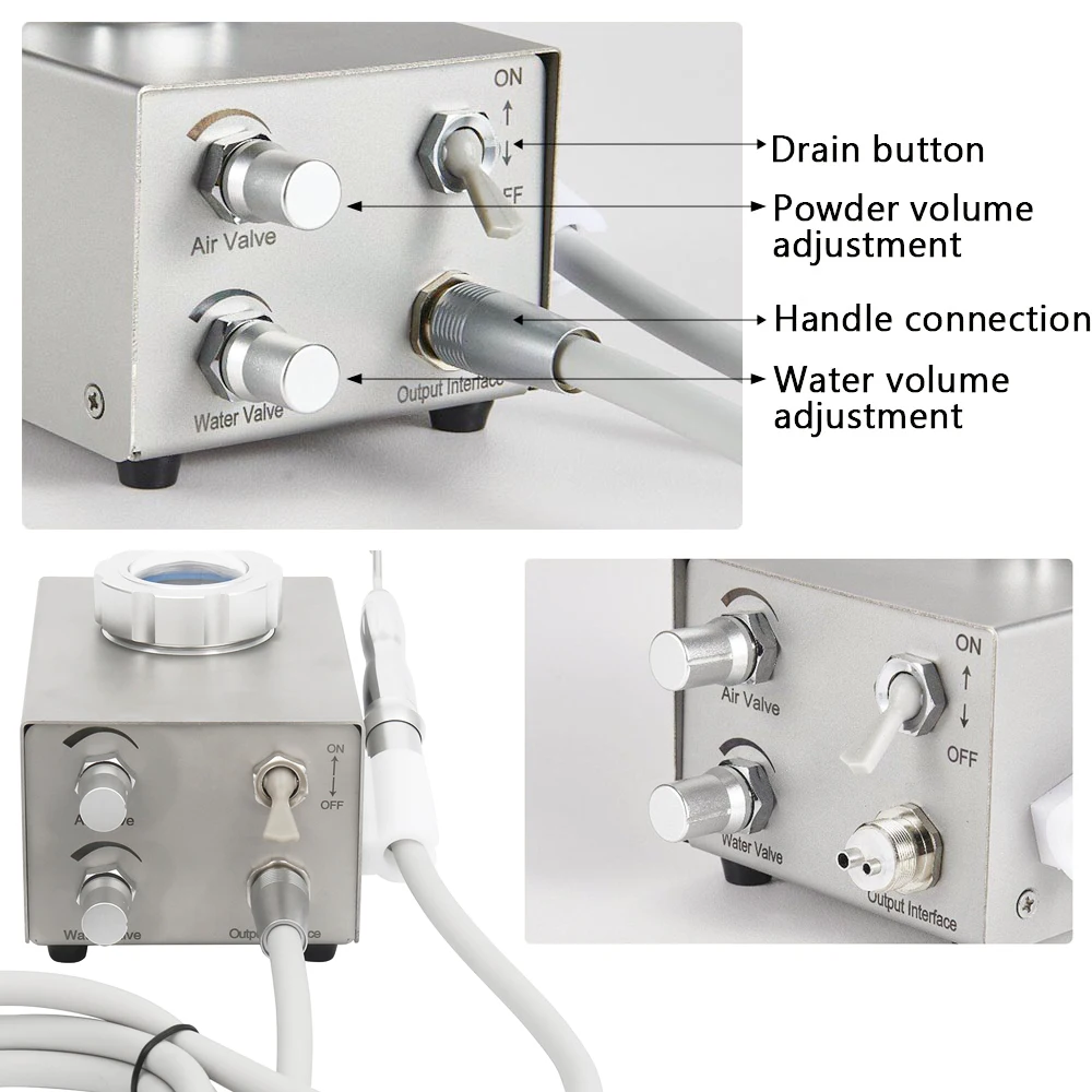 Dental Air Prophy Sandblasting Polishing Machine  Cleaning Air Water Prophy Dental Lab Dentists Tools Equipment