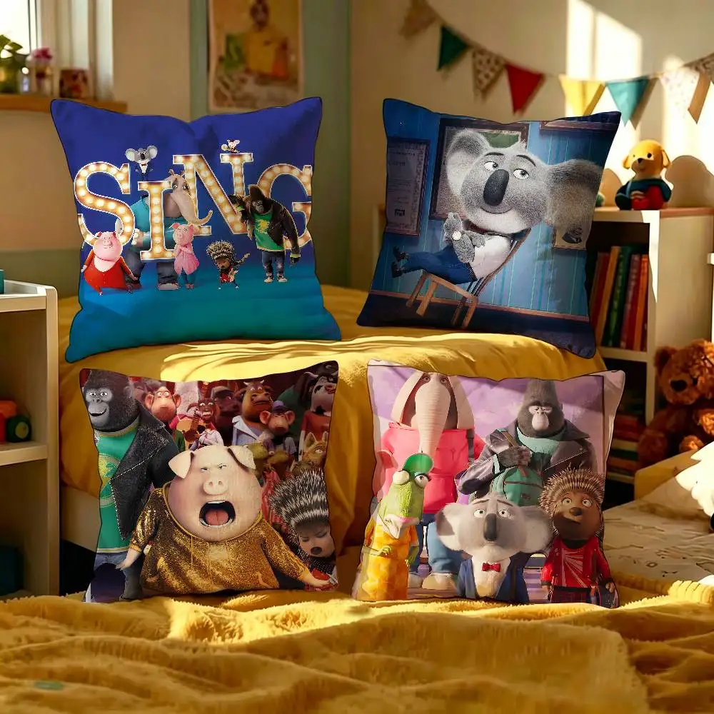 Sing 2 Movie Various Anime Pillow Gifts Home Office Furnishings Bedroom Sofa Car Cushion Cover case 45x45cm