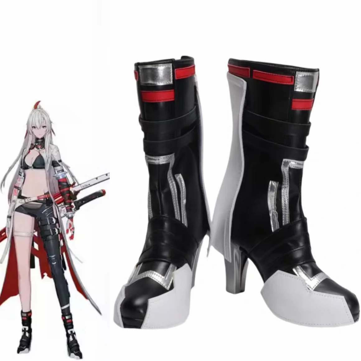 

Игра GREY RAVEN PUNISHING Обувь для косплея Туфли из искусственной кожи на высоком каблуке Карнавальные сапоги на Хэллоуин