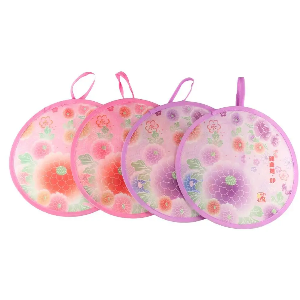 

Mini Folding Fan Japanese Style Folding Flying Disk Polyester Random Color Circular Fan Round Memory Steel Wire Hand Fan Lawn