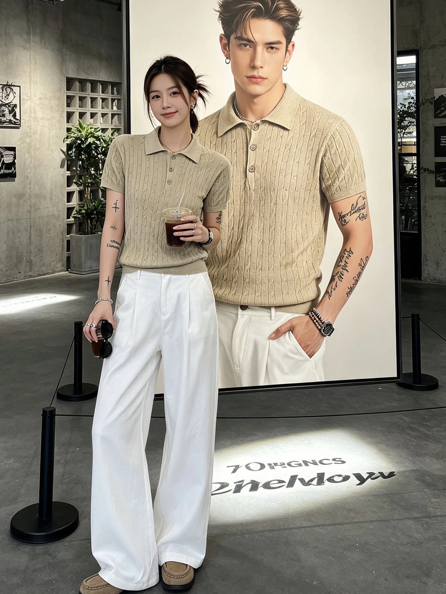 Cleanfit Knitted  Shirt Short Sleeve Men's Summer American Twist Neck T-Shirt Loose Fit Casual Wear Micro Stretch