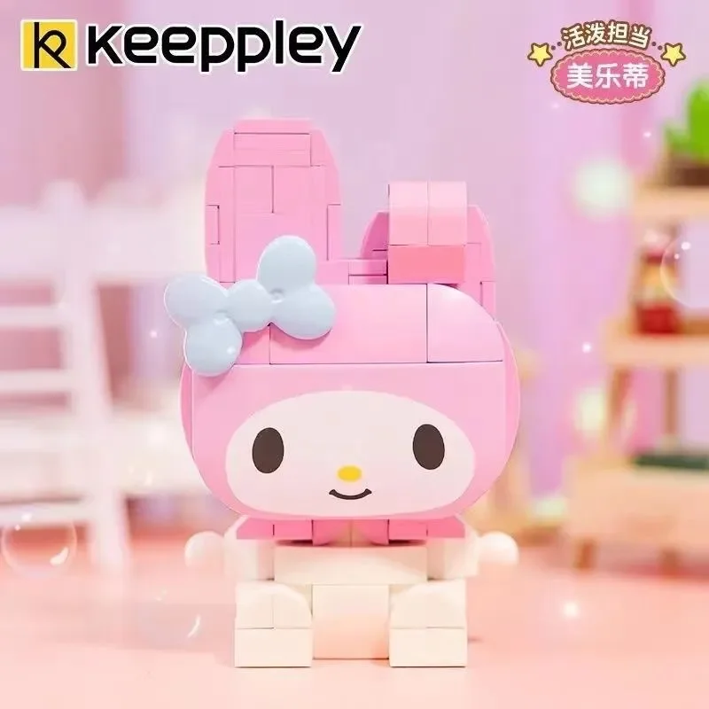 น่ารัก Keeppley Sanrio Building Blocks Hello Kitty Kuromi Pochacco 3D ปริศนาประกอบ Cinnamoroll ชุดอิฐของเล่นสําหรับของขวัญเด็ก