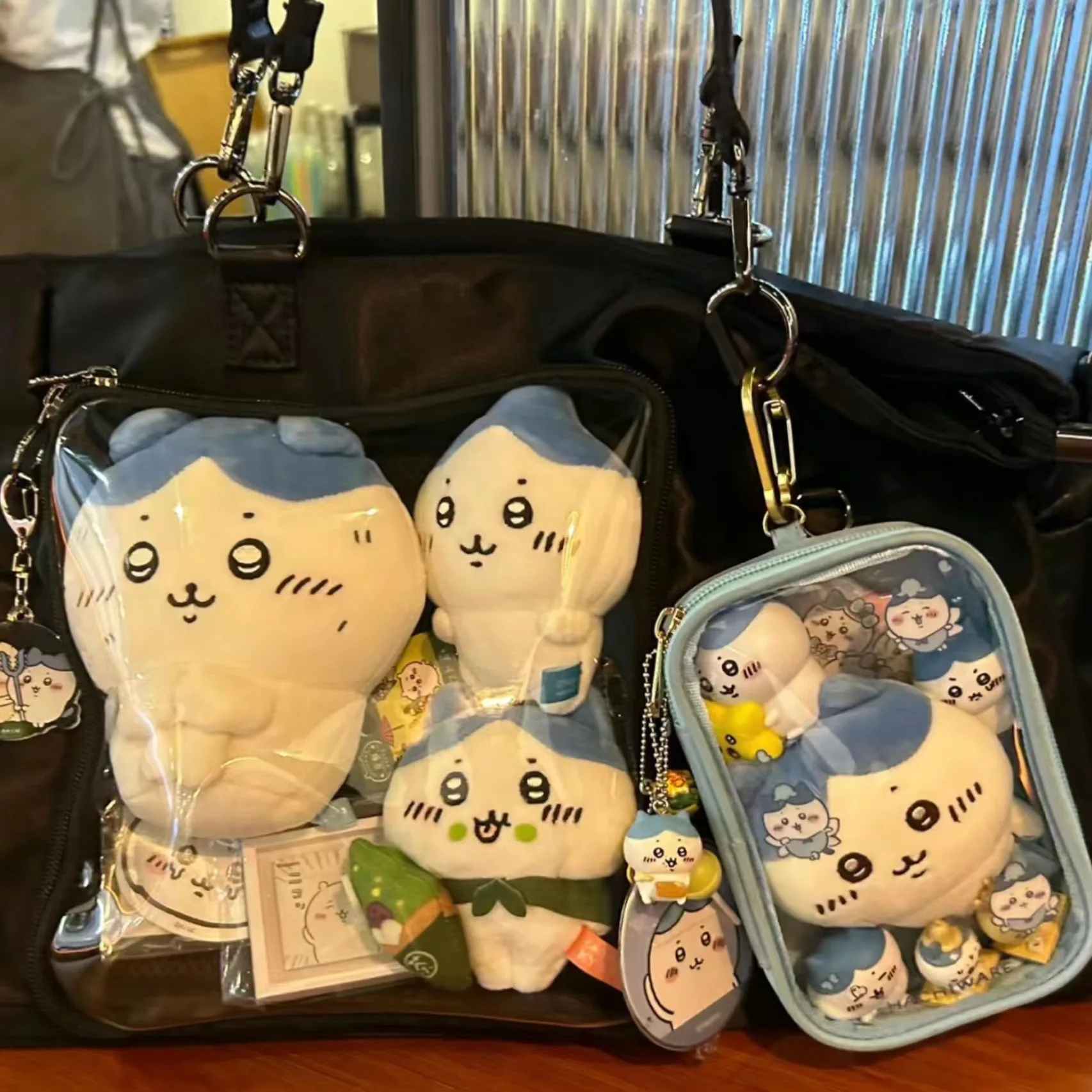 Kawaii ハチワレ ちいかわ Cartoon Printed Transparent Pvc Storage Bag Portable Coin Purse Wallet Earphone Makeup Storage Bag Gift