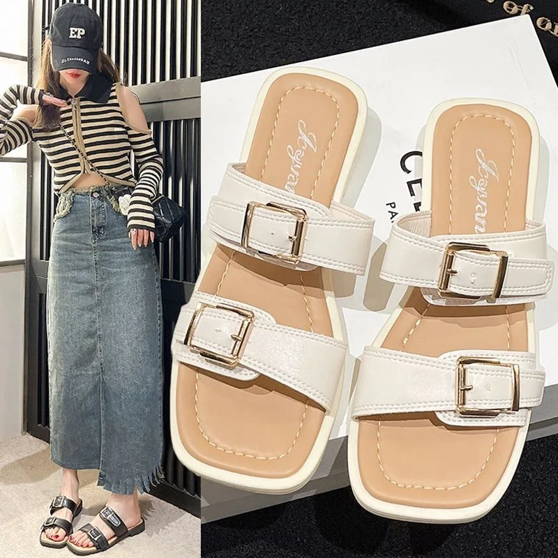 2024 New Women Summer Outerwear Korean Edition Fashion Korean Edition Fashion Flat Sandals