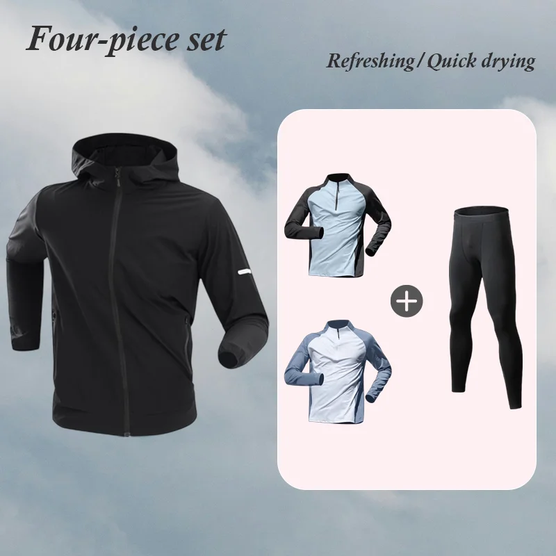

Men's 2025 Running Suits Quick-Drying Spring and Summer Sports Fitness Gear for Marathons Training Workouts Clothing