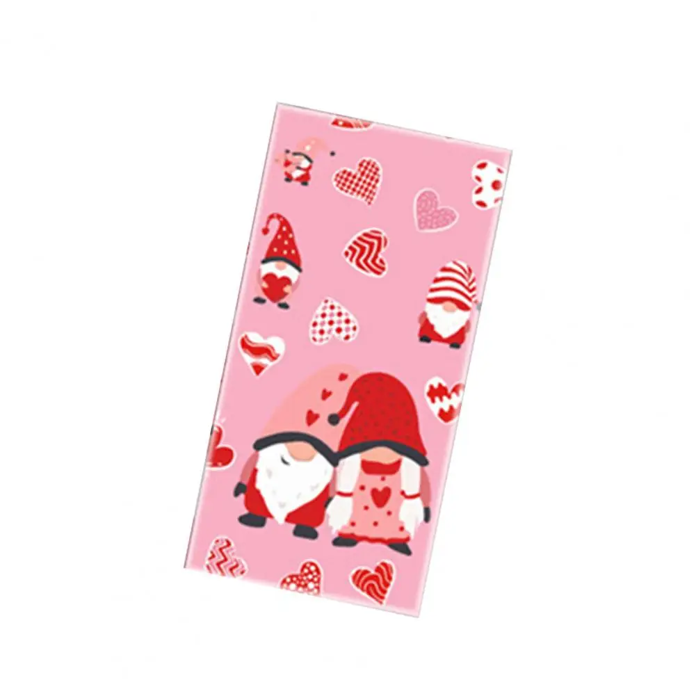 Novel Not Easy to Fade Dining Tablecloth Good Stain Resistance Romantic Pink Red Love Heart Dining Tablecloth Ornamental