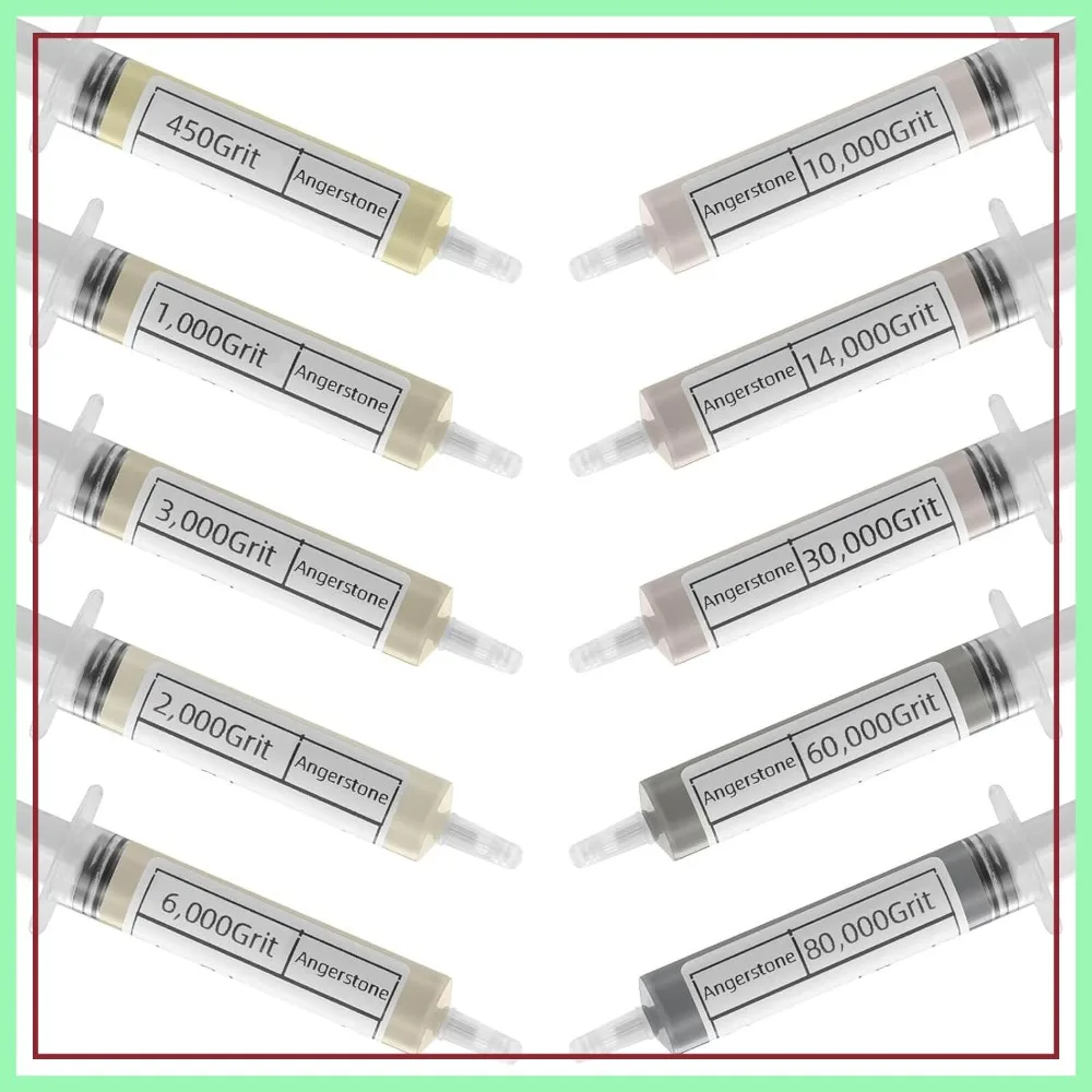 

40% Concentration Diamond Polishing Compound Kit of 10, 80,000 to 450 Grit for Metal, Jewelry, Glass, Resin, Marble, Watch