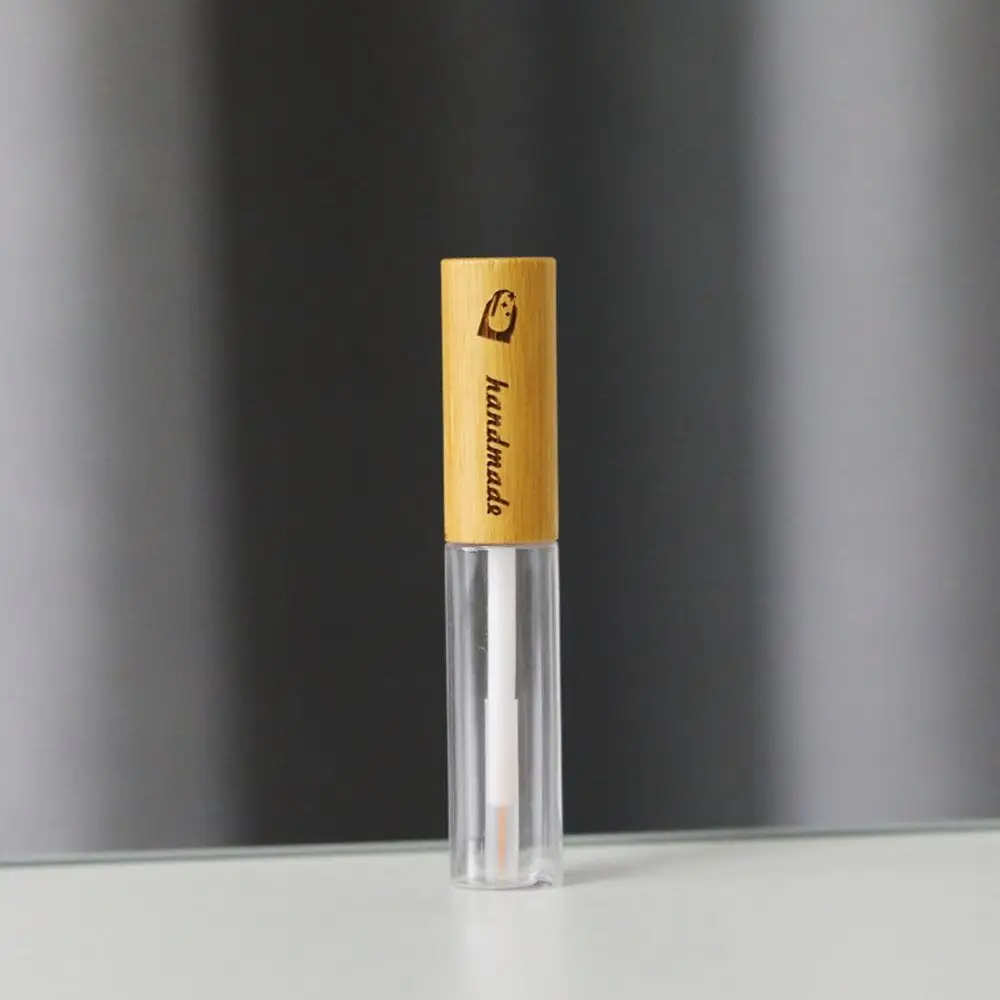 With Brush Mascara Container Bamboo Lid Vials Bottle Lip Gloss Tube Eyeliner Packing Refillable Bottle Eyelashes Tube Women