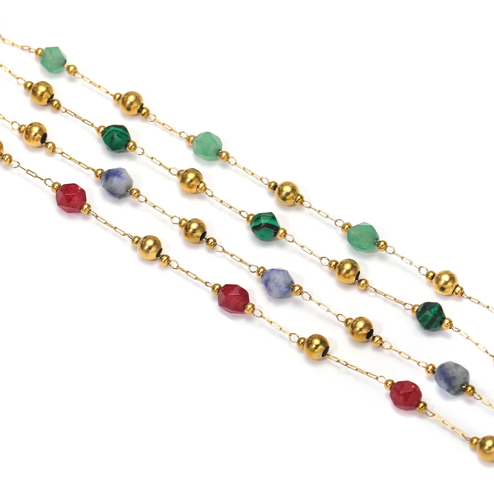 

1 Meter Stainless Steel Irregular Stone Beads Chains for DIY Handmade Jewelry Making Women Necklace Bracelet Anklet Accessories