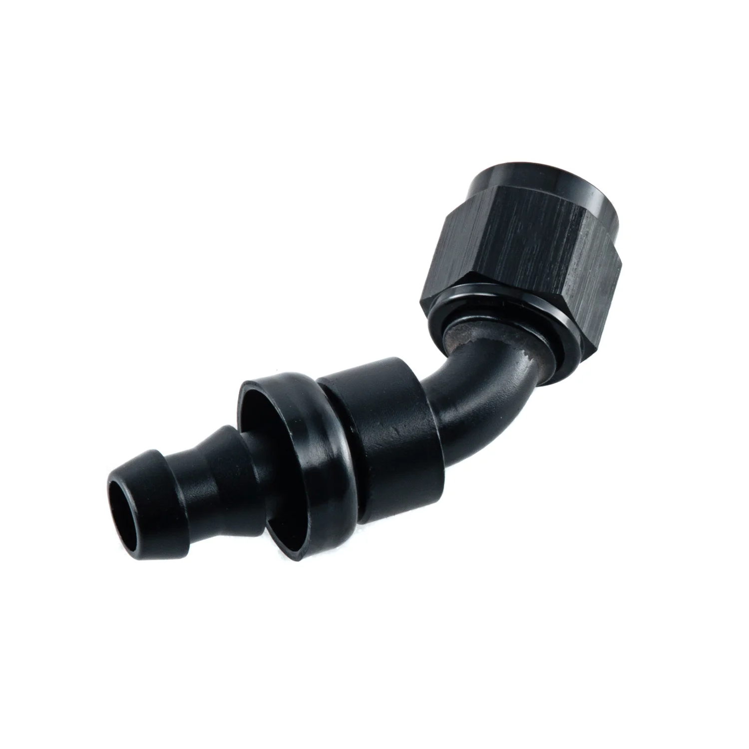 

-6AN 6AN 45° Degree Push-On Hose End Fitting Push Lock Aluminum Adapter Black