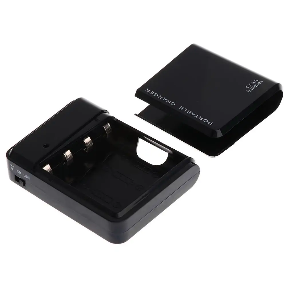 Universal Emergency Charger for Cell Phone 4 AA Battery Portable Power Bank USB External Charging Station for Outdoor