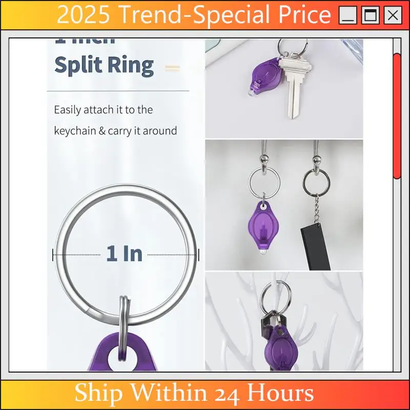

The New Mini UV LED Keychain Flashlight Battery Powered Fluorescent Torch Set 10 Lumen Portable Purple Light Detector, 20 Pack