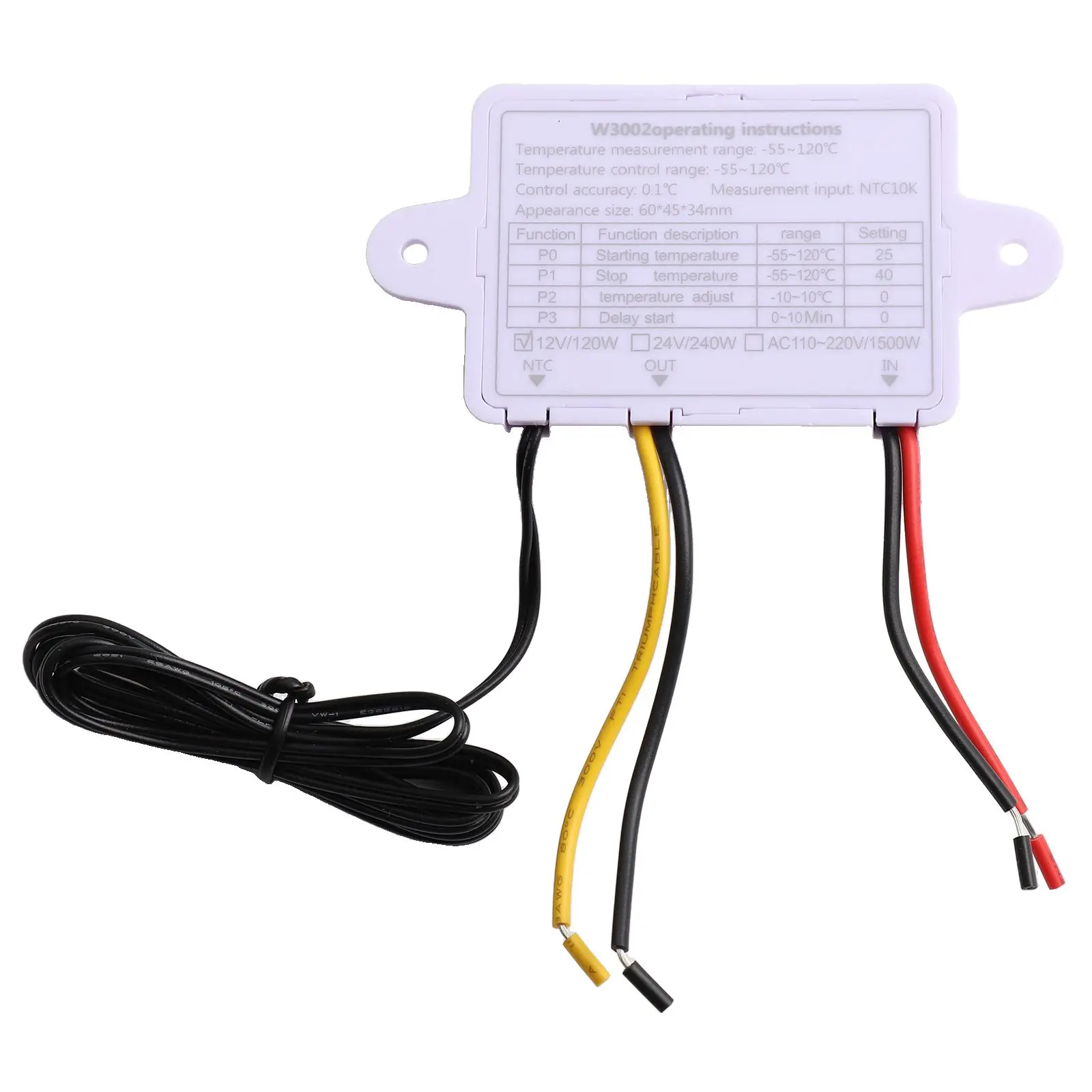 Temperature Control Switch Digital Temperature Control Switch For Heating Or Cooling ABS Material Clear Display