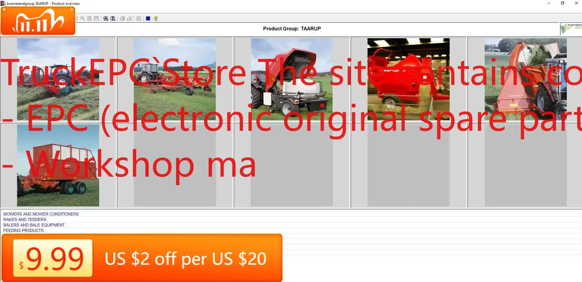 

TruckEPC TruckEPC Kverneland TAARUP 03.2019 Каталог сельскохозяйственных электронных запчастей