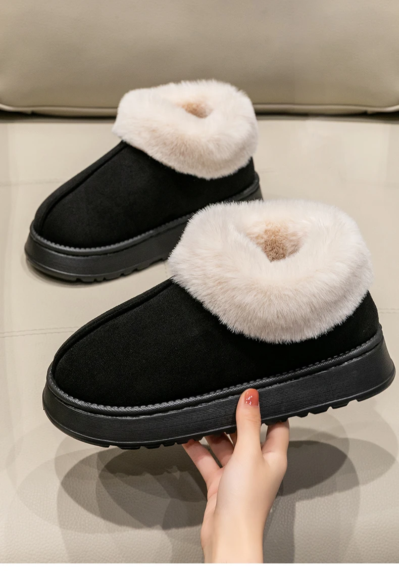 Winter-Slip-On-Hausschuhe für Herren, dicke Memory-Schaum-Sohle, ultraweiches, mit Fleece gefüttert, warme High-Top-Hausschuhe für drinnen und draußen – Detail 16