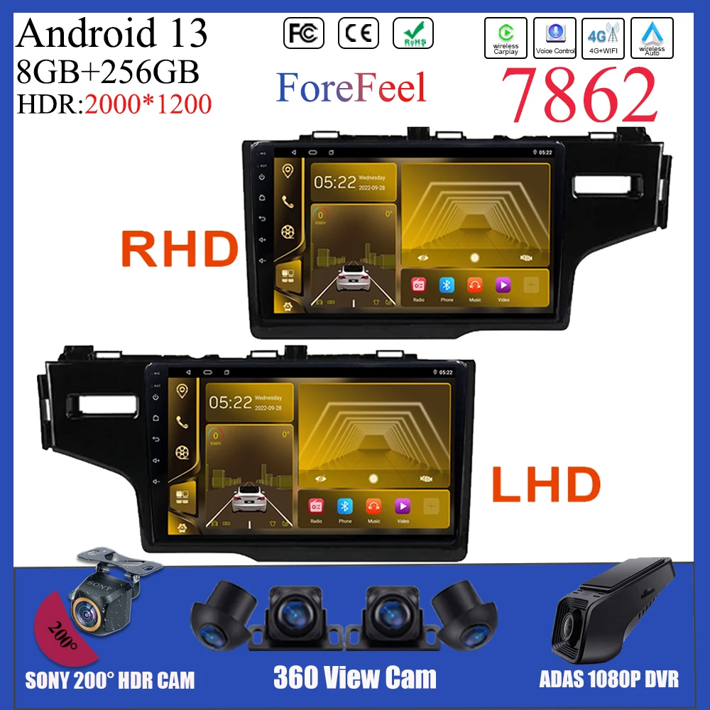 

Android For Honda Jazz 3 2015 - 2020 Fit 3 GP GK 2013 - 2020 LHD RHD Auto Radio GPS Navigation Multimedia Player No 2din DVD Car