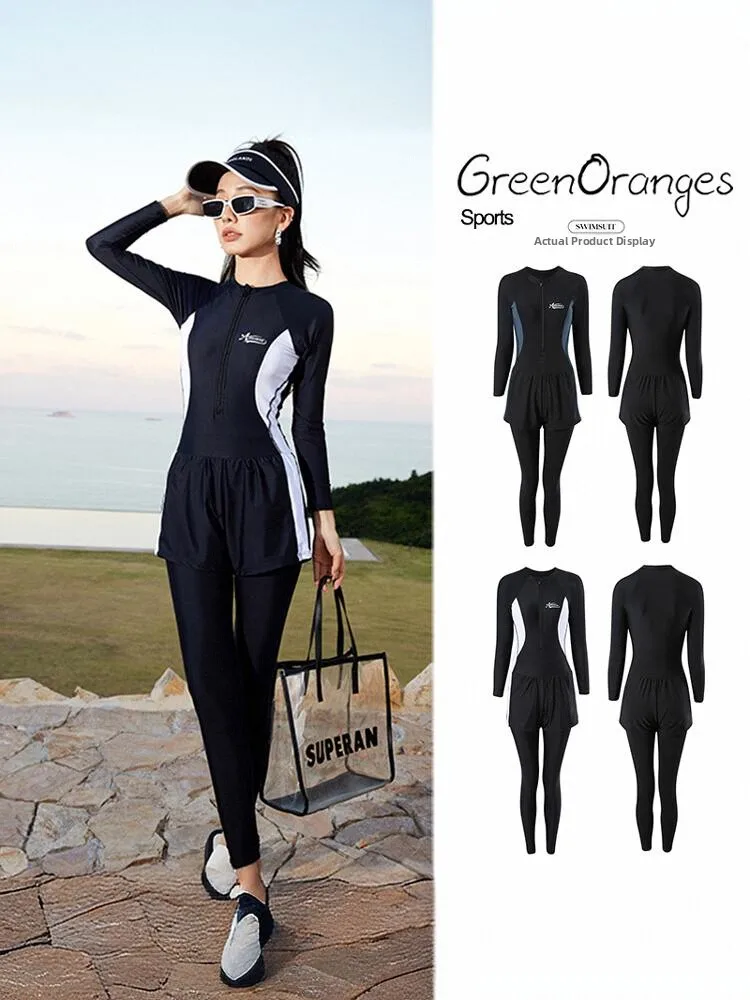 

Женский гидрокостюм для полного погружения с защитой от солнца, длинными рукавами и брюками, для дайвинга и серфинга, большие размеры, быстросохнущий, новинка