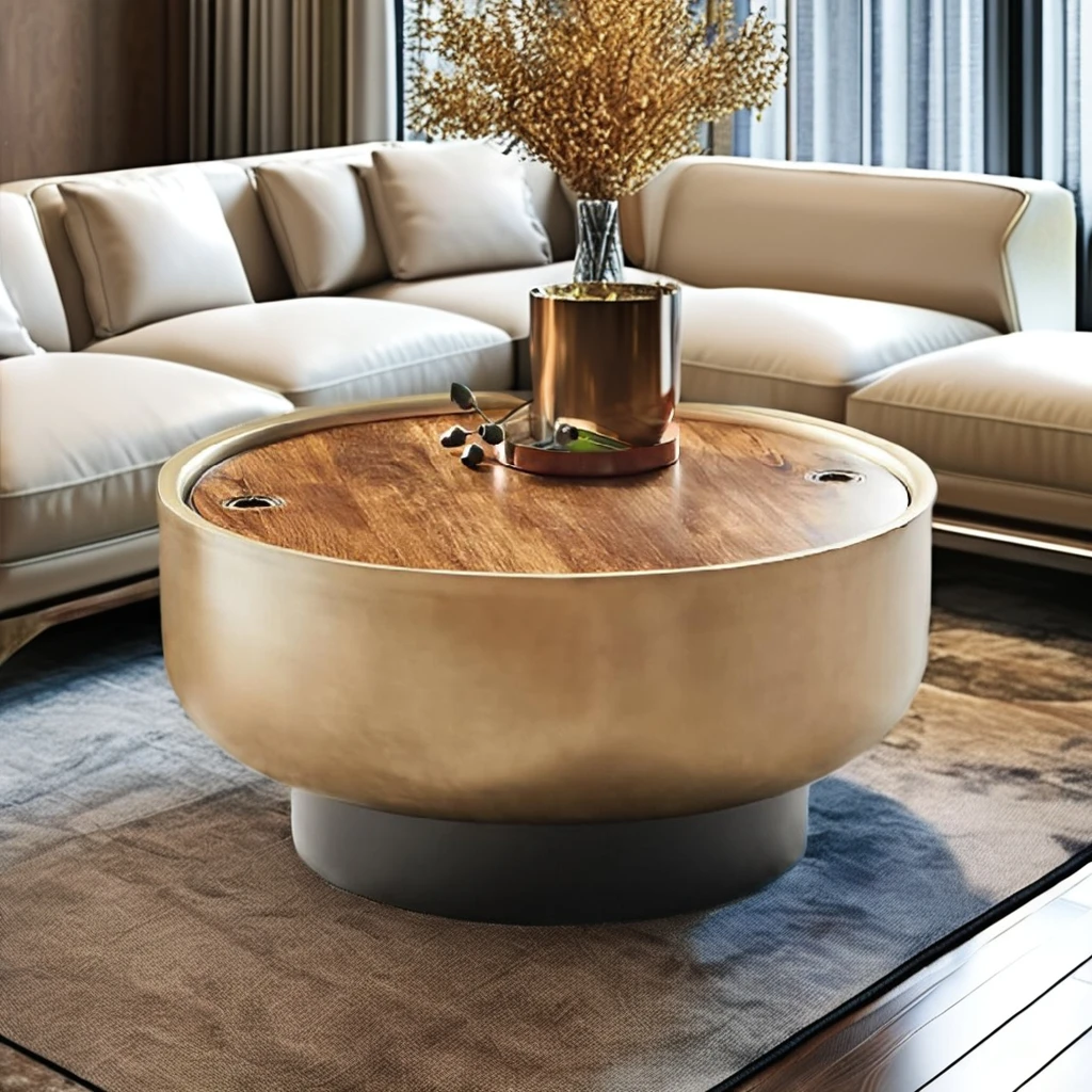 

Wholesale Brass Coffee Table Elegant Metal Center Table Living Room Hotel Office Durable Modern Furniture Bulk Order