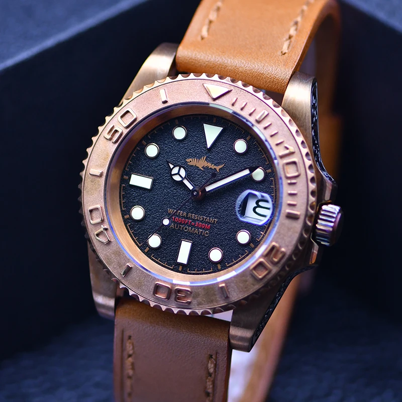 HEIMDALLR Watch Retro Tin Bronze Watch NH35 Automatic Movement sapphire waterproof Men's watch diving watch C3 Super luminous