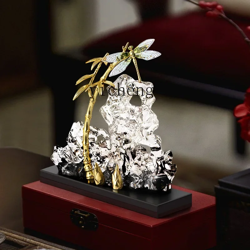 L2-3  bamboo ornament office desktop decoration light luxury high-grade jade safety buckle