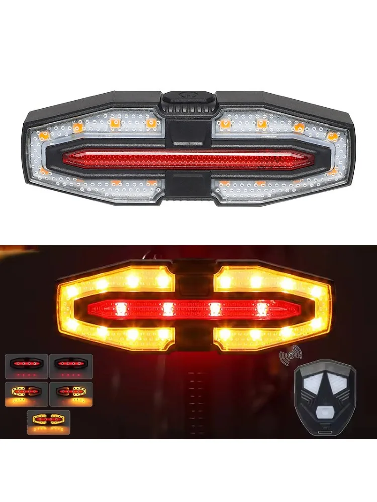 AliExpress NONE Bike Rear Light Turn Signal Solar/Basic Wireless Remote Control Bicycle Lamp Type-c Rechargeable Cycling Rear Lighting Taillight