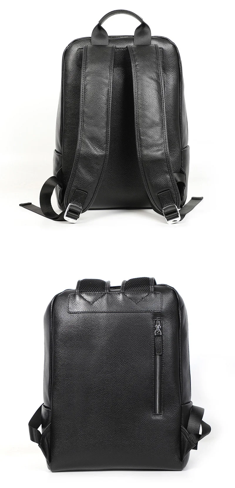 NZPJ Leder Herren Rucksack Natürliches Rindsleder Rucksack Mode Reisetasche Koreanische Version Schultasche Computertasche Für 15-Zoll-Laptop – Detail 10