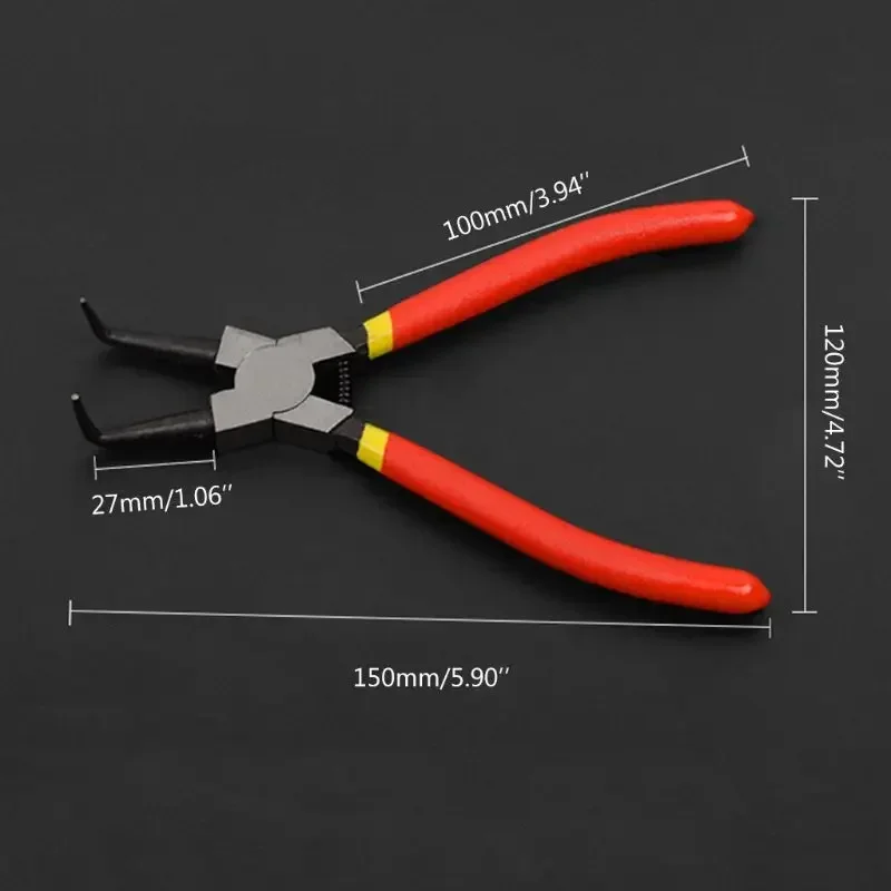 Imagem -05 - Alicate Interno e Externo Portátil Clipes de Retenção Anel Snap Multifuncional Alicate Circlip para Ferramenta Manual in Pcs Set