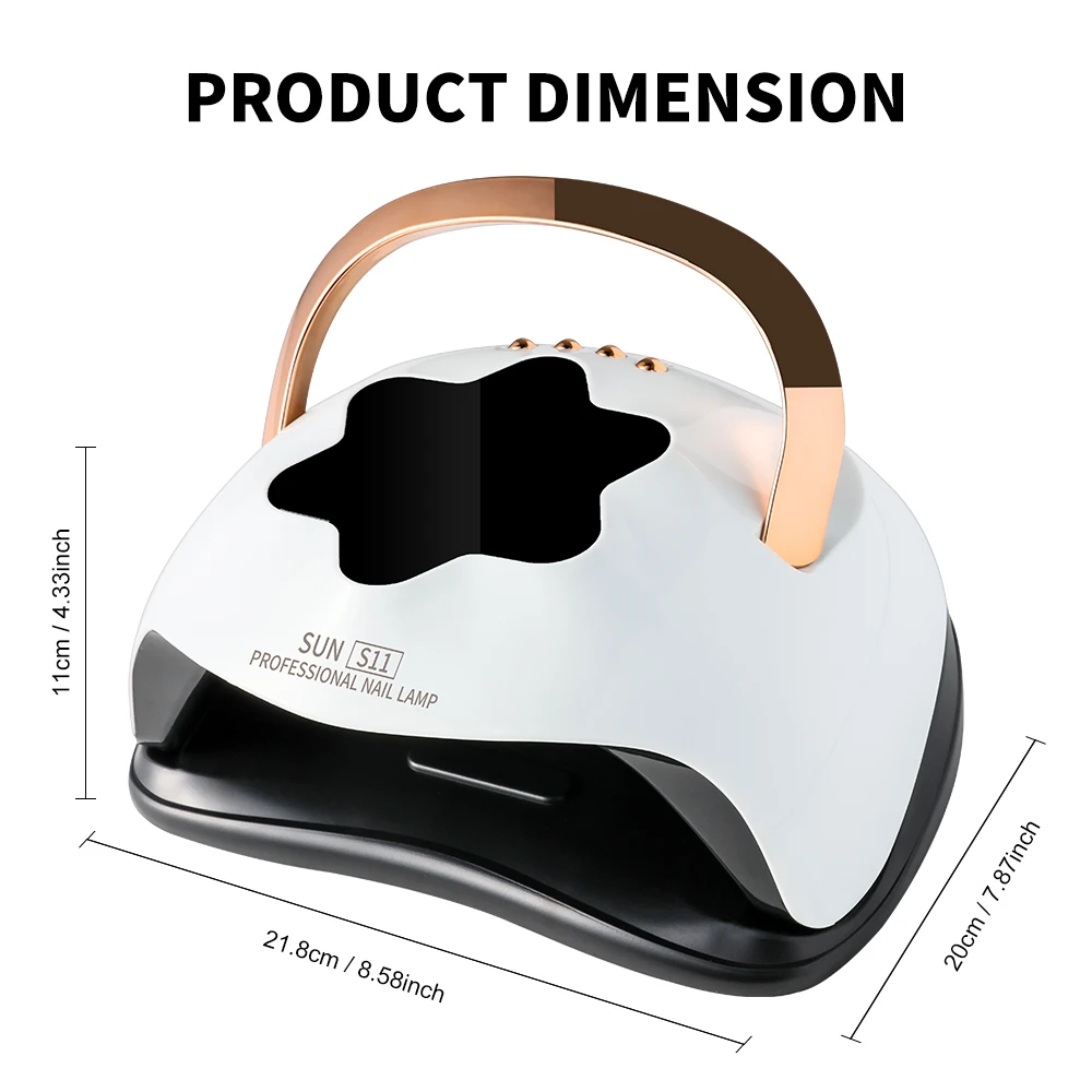 Lampa UV SUN S11, suszarka do paznokci z wyświetlaczem LCD, czujnikiem automatycznym i 4 timerami, profesjonalna lampa do utwardzania żelu z 42 koralikami LED do salonu