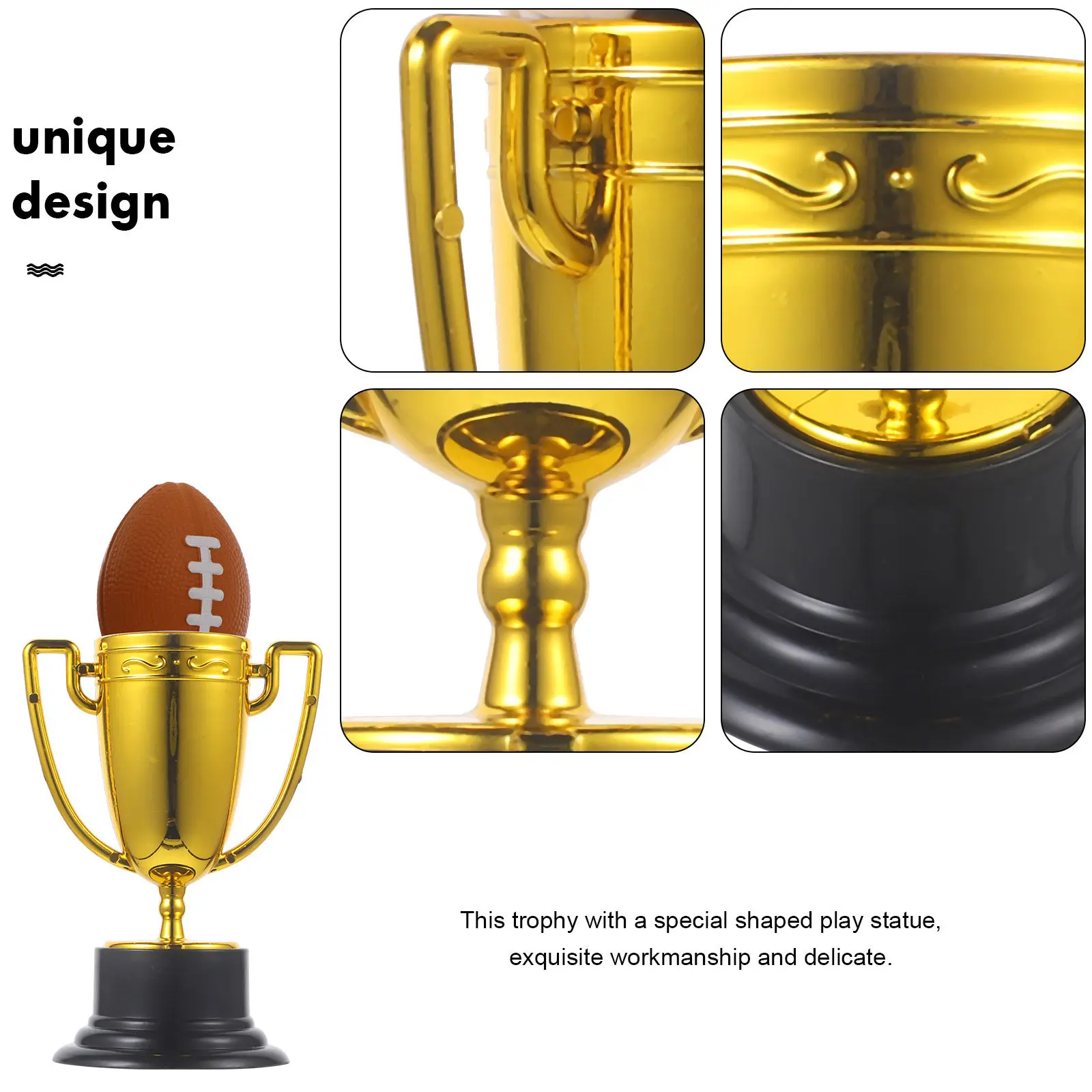 2Sets Mini Winner Award Trophies Smooth Surface ABS Material Special Design Party Game Competition Trophy Celebration Prize