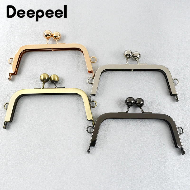 1/2/5Pcs Deepeel 14cm Metal Purse Handle for Woven Bags Handbag Frame Kiss Clasp Sewing Brackets DIY Handmade Bag Accessories