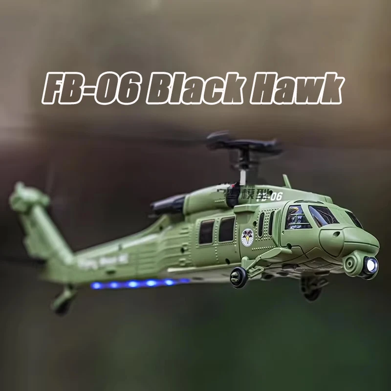 

New Flying Beast Fb-06 Black Hawk Remote Control Simulation Helicopter Optical Flow Positioning Four Channel Remote Control Mode