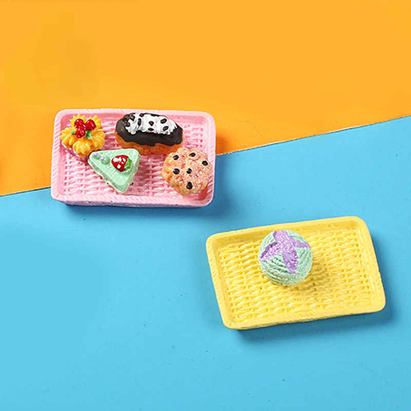 Mini assiettes Kawaii 3D en résine pour desserts, fournitures d'artisanat miniatures, accessoires de cabochons de scrapbooking, matériel à dos plat, bricolage, 10 pièces