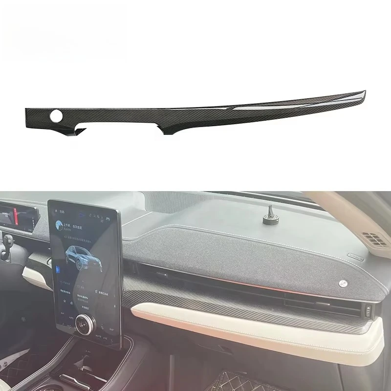 2pcs Real Dry Carbon Interior Kits Dashboard Cover Trims for Mach-E 2021up
