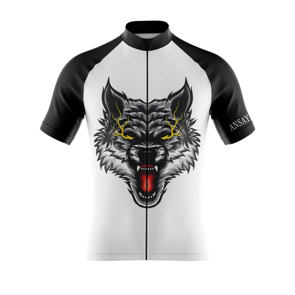 Camisa de Ciclismo Masculina ANSAY de Manga Curta com Estampa de Animais, Roupa para Bicicleta de Estrada e MTB, Maillot, Camisa de Time