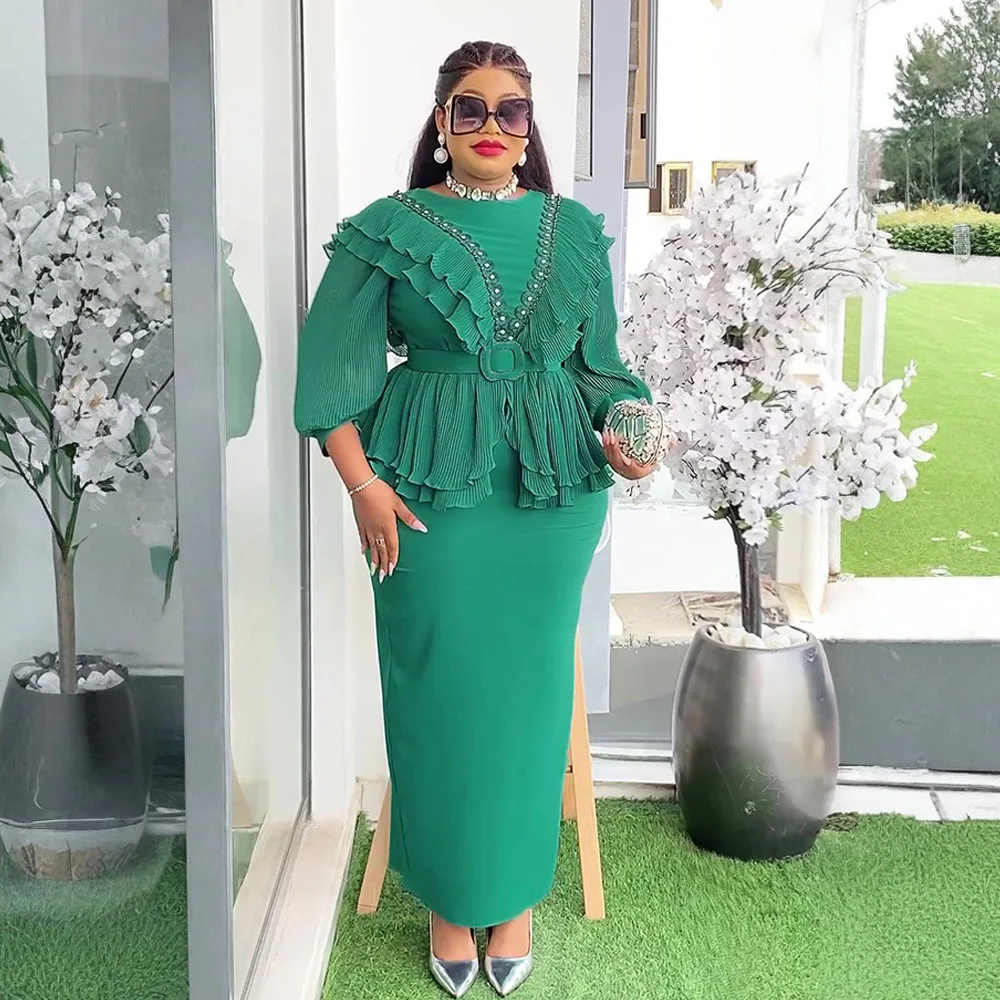African Dresses for Women 2025 Plus Size Evening Gown Ladies Clothing Elegant Autumn Fashion Turkey Wedding Party Long Dress