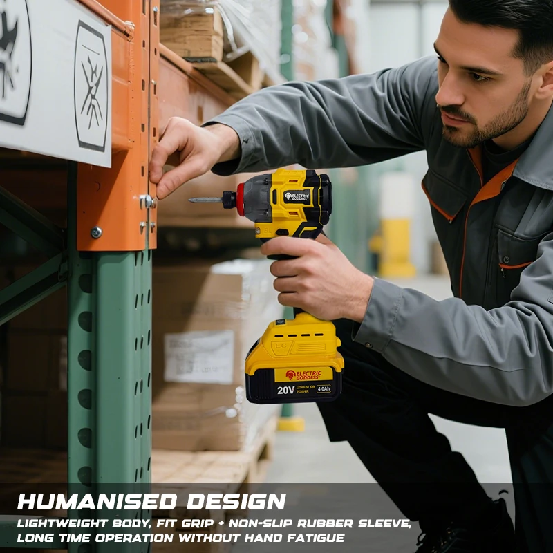 Electric Goddess Brushless Impact Driver 205NM For Dewalt Battery Cordless Electric Drill Screwdriver Rechargeable Power Tool ﻿