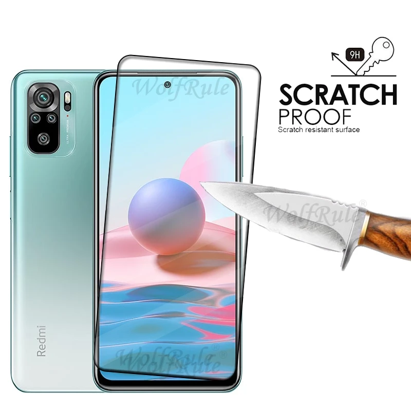 4 Stuks Voor Redmi Note 10 Glas Xiaomi Redmi Note 10 Gehard Glas Beschermend 9H Volledige Cover Lijm Schermbeschermer Redmi Note 10 4G