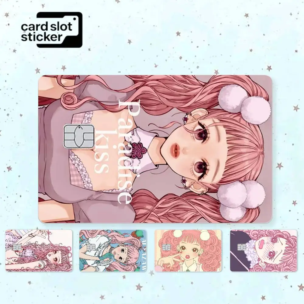 Anime Miwako P-Paradise K-Kiss  Credit Card HD Stickers Small Chip Waterproof Sticker Game Card Decal Gift