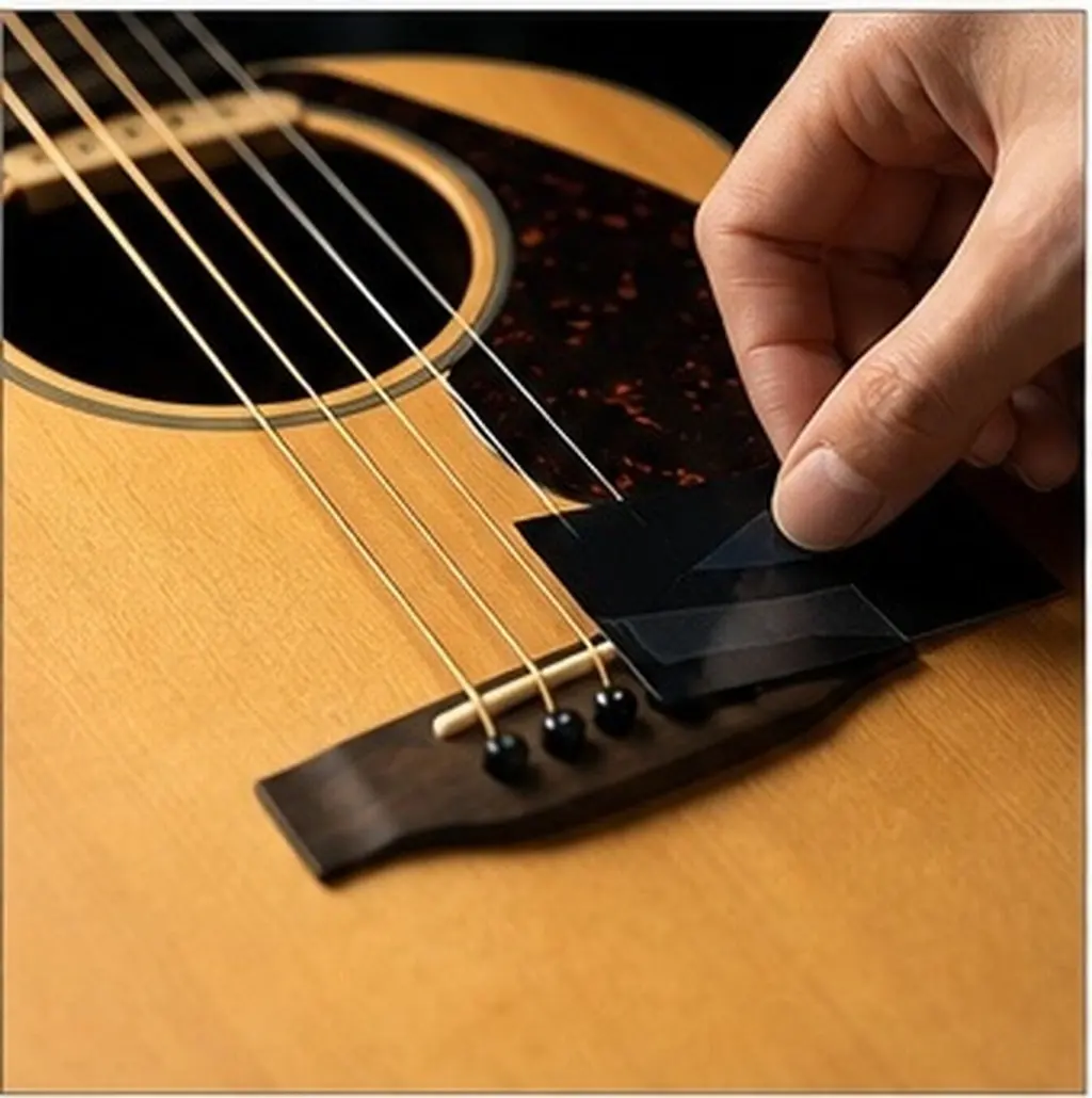 Gq992 Black Acoustic Guitar Pickguard Sheet Scratch Plate Self-Adhesive Protective Film Pickguard Material for DIY Customization