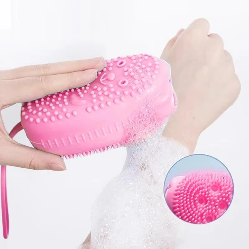 1-3 個シャワークリーニングバスブラシボディスクラバーシリコーン角質除去スクラブバス両面使用マッサージャースキンクリーニングツール