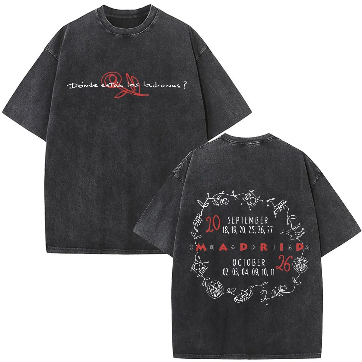 Shakira Las Mujeres Ya No Lloran 2026 Tour Print Vintage Washed Fan Geschenk T-Shirts Herren Damen Mode Locker Lässig Baumwoll-T-Shirt – Detail 14