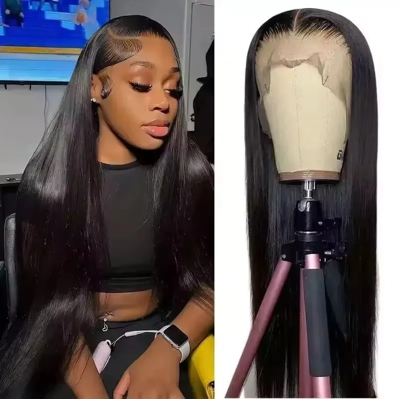 13x4 Bone Straight HD Lace Front Wig 38 42 Inch 200 Density HD Transparent Pre Plucked Baby Hair Peruvian Virgin Hair Lace Frontal Wigs For Women