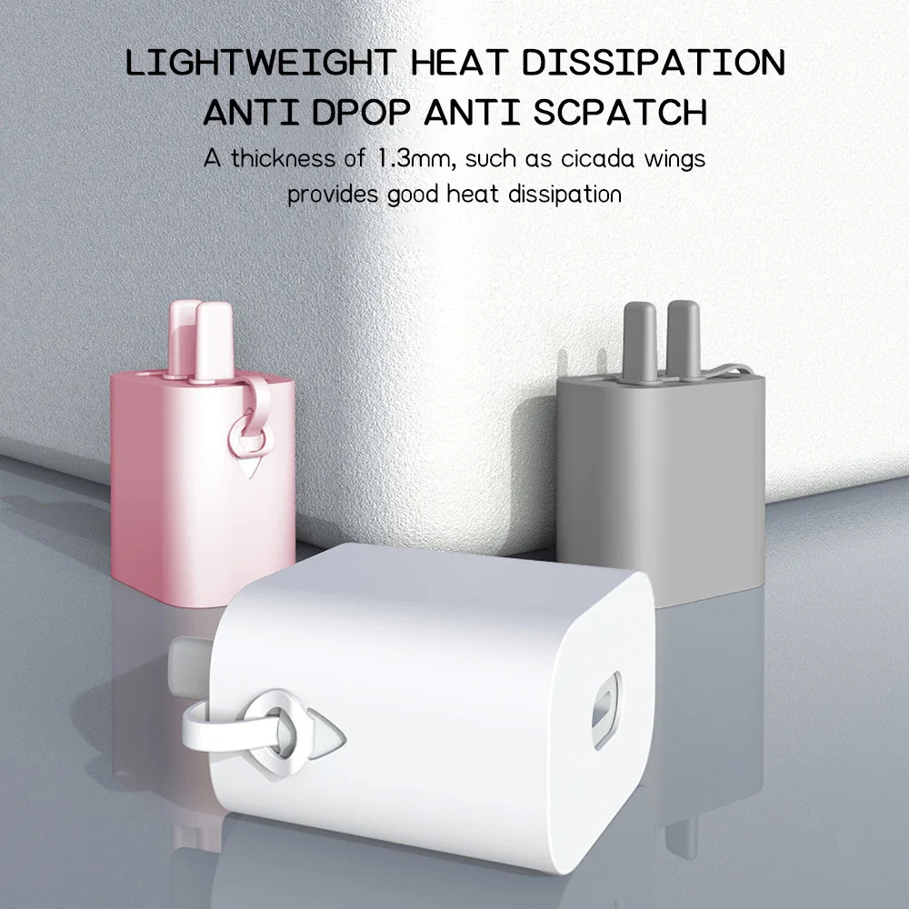 Silicone Charger Protective Cover For iPhone 20W PD Charger USB-C Power Adapter Cover Full Set Charger & Cable Protector Kit New