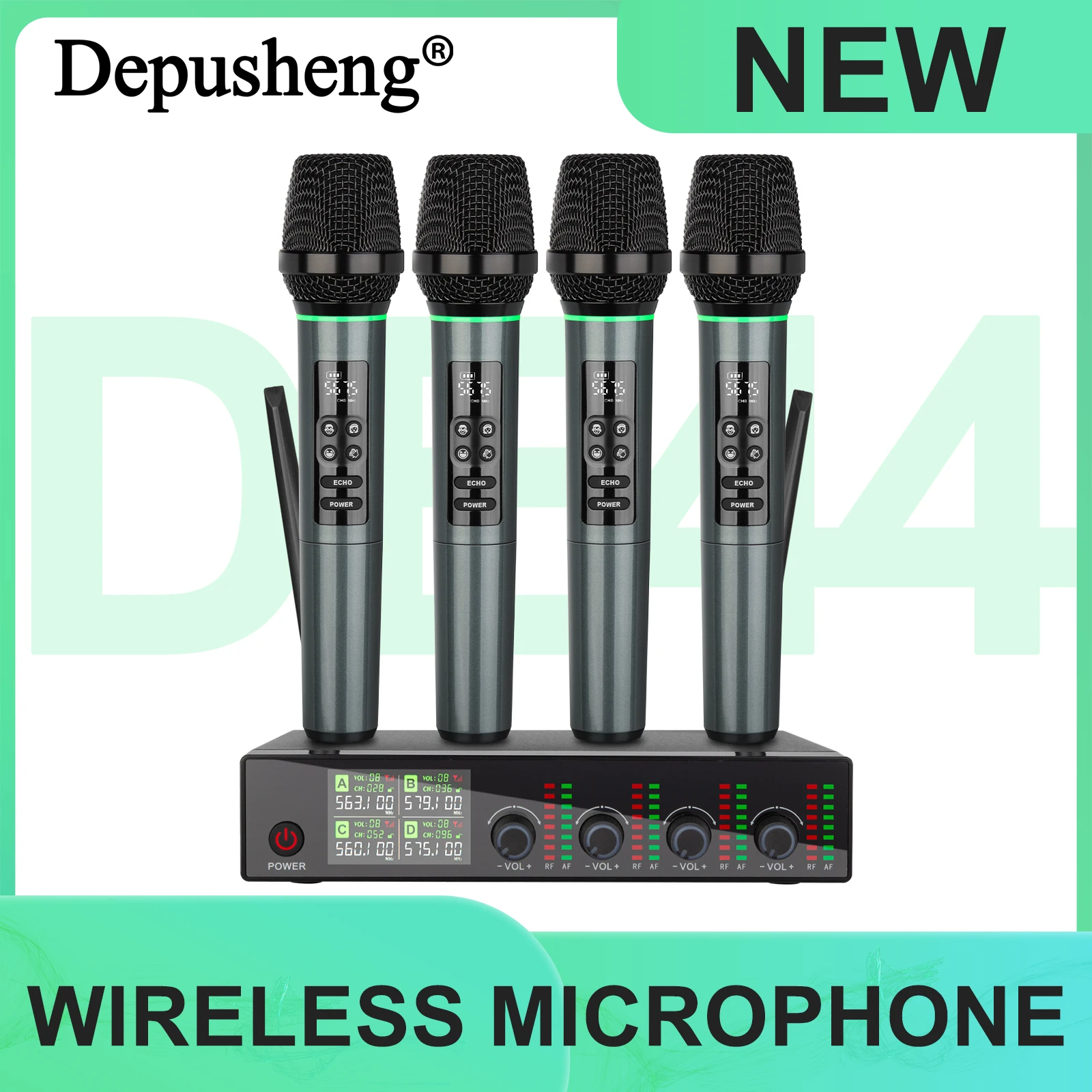 Depusheng DE44 Professional Wireless Dynamic Handheld Microphone System Long Transmittion Distance For karaoke,Conferences