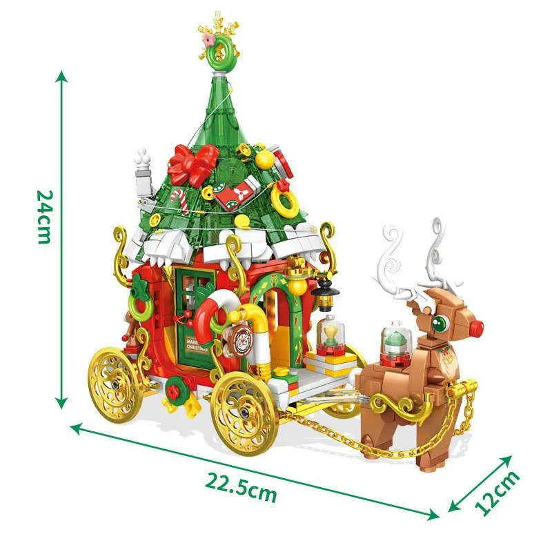 Jouets de la série de Noël pour enfants, cadeaux pour filles, jouets de nuit de construction assemblés pour adultes