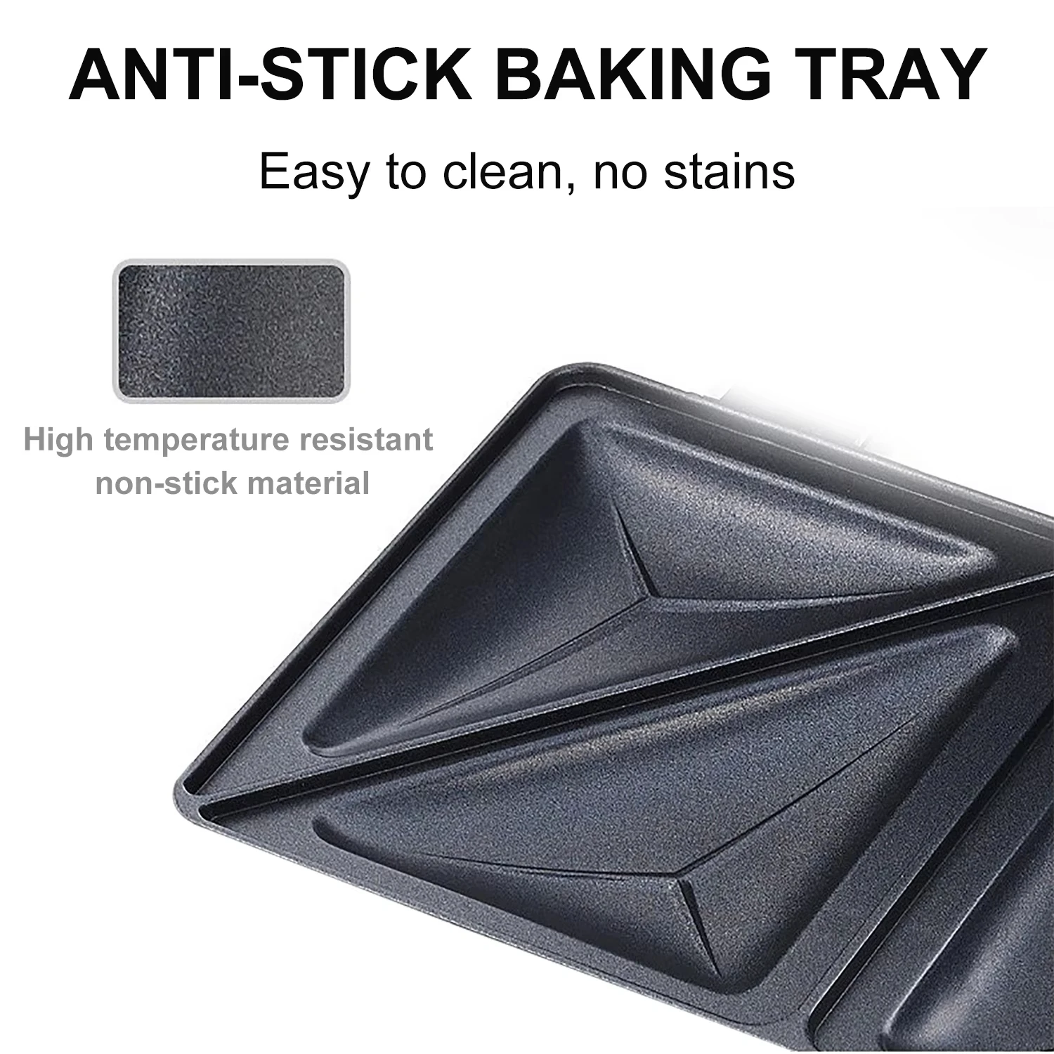 Panini 750W Triangle Sandwich Maker Non-stick Iron Pan