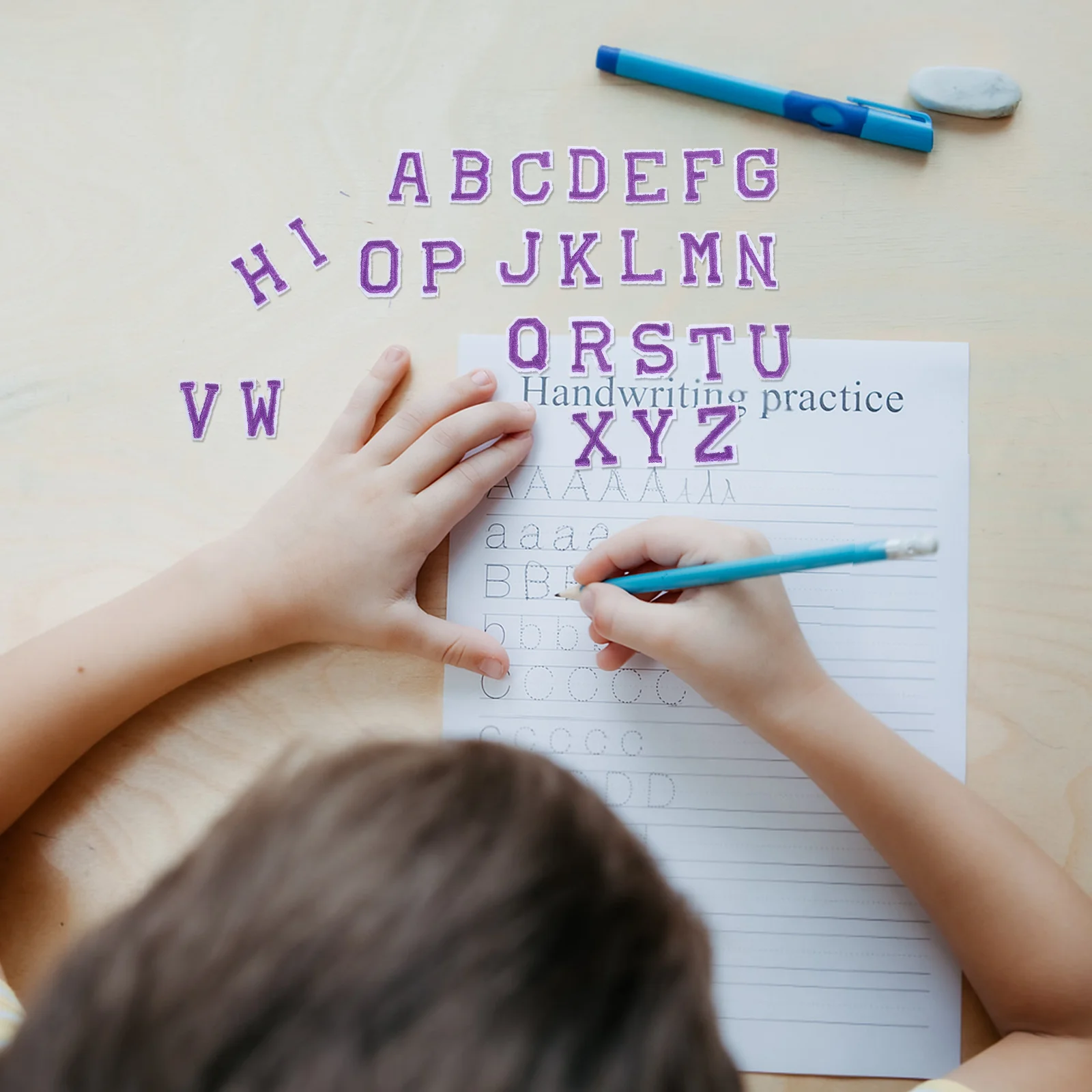 

3 set Felt Letters Alphabet A- On Sew On Patches For Clothes Hats Bags Jeans Repair Purple Educational Letter Board