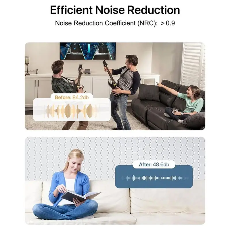 LIKE WISH Acoustic Panels Soundproof Wall Panels Self Adhesive Acoustic Panels Soundproof Panels 12 Pack